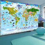  Samoljepljiva foto tapeta - World Map for Kids 98x70 Cijene