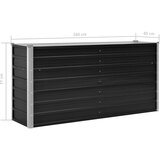vidaXL Povišena vrtna gredica antracit 160x40x77 cm pocinčani čelik | shoptok.hr