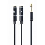 Gembird CCA-417M 2x 3.5 mm(slusalice i mikrofon) Metalni adapter na 1x 3.5mm(4 pin) cable, 0.2m crn kabal Cene