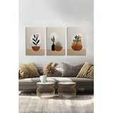 Wallxpert set od 3 slike na platnu Ersycnvs15, boho saksije i vaze sa biljkama u bež-terakota tonovima, 3 x 50 x 70 cm | Eponuda.com