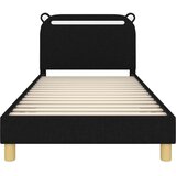  Krevet za djecu s uzglavljem Crna 90 x 190 cm tkanina | shoptok.hr