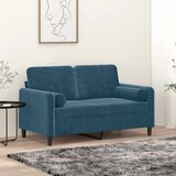  Ukrasni jastuci 2 kom modri Ø 15 x 50 cm baršunasti | shoptok.hr
