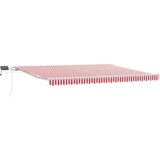 vidaXL Ručno uvlačiva tenda s LED crveno-bijelim prugama 450x300 cm | shoptok.hr