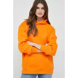 Calvin Klein Jeans Dukserica za žene, boja: narančasta, s kapuljačom, glatka