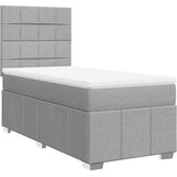  Krevet s oprugama i madracem svjetlosivi 100x200 cm od tkanine | shoptok.hr