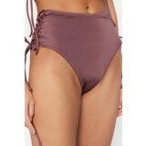 Trendyol Brown Tie Detailed High Waist Bikini Bottom | shoptok.hr