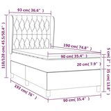  Krevet s oprugama i madracem krem 90 x 190 cm od tkanine | shoptok.hr