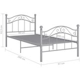  Posteljni okvir siv kovinski 90x200 cm, (20606045) | Shoptok.si