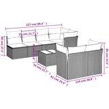  8-dijelni set vrtnih sofa od poliratana s jastucima svjetlosivi | shoptok.hr