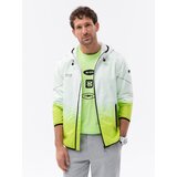 Ombre Men's sports jacket with effect - white and lime green Cijene