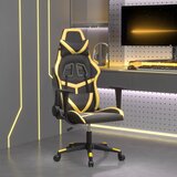 vidaXL Masažni gaming stol črno in zlato umetno usnje Cene