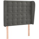  Uzglavlje s ušima tamnosivo 103x23x118/128 cm baršunasto | shoptok.hr