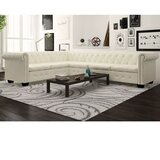 vidaXL Chesterfield kotna sedežna garnitura umetno usnje bela | Shoptok.si