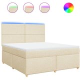  Krevet s oprugama i madracem krem 180x200 cm od tkanine | shoptok.hr