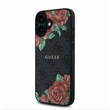 Guess PU Leather 4G Roses MagSafe Zadní Kryt pro iPhone 16 Black Ovitek za telefon Vijolična | Shoptok.si
