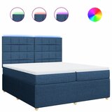 vidaXL Box spring postelja z vzmetnico modra 200x200 cm blago, (21305385) Cene