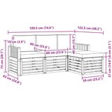  Set vanjskih sofa 4 pcs Bijela i antracit 189,5 x 122,5 x 73 cm | Shoptok.si