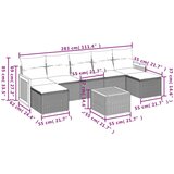  8-dijelni set vrtnih sofa od poliratana s jastucima crni | shoptok.hr