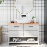  Kupaonska radna ploča svjetlosmeđa 120x30x(2-6) cm masivno drvo | shoptok.hr