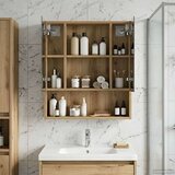  Kopalniška ogledalna omara s polico Oreh 60 x 14.5 x 70 cm, (5000232878) | Shoptok.si