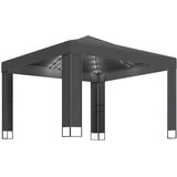 In Paviljon z dvojno streho in LED lučkami 3x3 m antraciten | Shoptok.si
