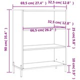 Ormarić s policama boja betona 69,5x32,5x90cm konstruirano drvo | shoptok.hr