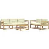  Set vanjskih sofa s jastukom 6 pcs Bijela i krem | Eponuda.ba