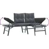  7-dijelni set vrtnih klupa s jastucima crni čelični | Eponuda.com