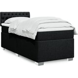 vidaXL Box spring postelja z vzmetnico črn 90x190 cm blago | Shoptok.si