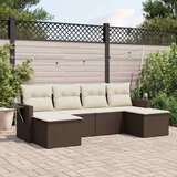  6-dijelni set vrtnih sofa od poliratana s jastucima smeđi | shoptok.hr