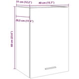 Viseći ormarić staro drvo 40x31x60 cm konstruirano drvo | shoptok.hr