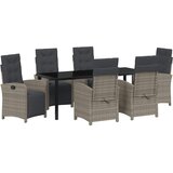  Vrtni set za objed 7 kom. Siva poliratan | shoptok.hr