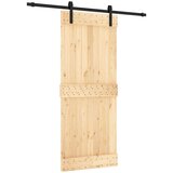  Drsna vrata s kompletom vodil 85x210 cm trdna borovina, (20804537) | Shoptok.si