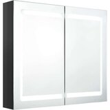 vidaXL LED kopalniška omarica z ogledalom sijoče črna 80x12x68 cm | Shoptok.si
