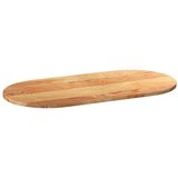 vidaXL Mizna plošča svetlo rjava 100x50x2 cm trdna hrastovina ovalna | Shoptok.si