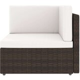  7-dijelna vrtna garnitura od poliratana s jastucima smeđa - 3x kutna + 3x srednja + stol 1 | shoptok.hr