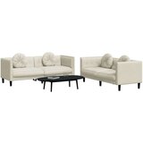  2-dijelni set sofa s jastucima krem baršunasti | shoptok.hr