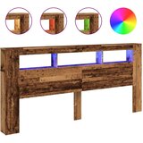 vidaXL led uzglavlje boja drva 220x18,5x103,5 cm konstruirano drvo | shoptok.hr