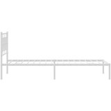 Metalni okvir za krevet s uzglavljem bijeli 107x203 cm | shoptok.hr