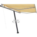 vidaXL Prostostoječa avtomatska tenda 300x250 cm rumena/bela Cene