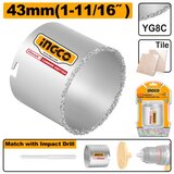 Ingco hsb40431 karbidna kruna za pločice 43mm super ( HSB40431 ) u