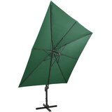  Konzolni vrtni suncobran sa stupom i LED svjetlom 300 cm zeleni | shoptok.hr