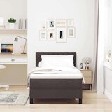 Box Postelja z vzmetnico z vzmetnico Temno rjava 100 x 200 cm blago, (5000126793) | Shoptok.si