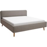 P & B OBLAZINJENA POSTELJA 160 cm x 200 cm , tekstil rjavosiva | Shoptok.si