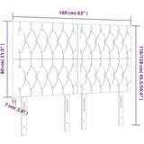 vidaXL LED posteljno vzglavje temno sivo 160x7x118/128 cm blago | Shoptok.si