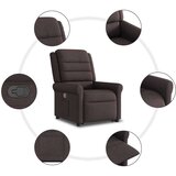  Naslanjač s funkcijo vstajanja temno rjavo blago | Shoptok.si