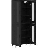  Highboard 2 pcs Crni hrast Inženjerska drva i staklo | shoptok.hr
