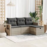Maison Chic Seti vrtnega pohištva - Vrtna garnitura - Vrtni pohištvo set 4-delna z blazinami siv poli ratan, (21815425) | Shoptok.si