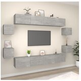 vidaXL 8-dijelni set TV ormarića siva boja betona konstruirano drvo - Beton siva 8 100 cm | shoptok.hr