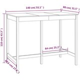  Barski stol smeđa boja meda 140x80x110 cm od masivne borovine | shoptok.hr